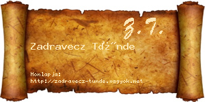 Zadravecz Tünde névjegykártya